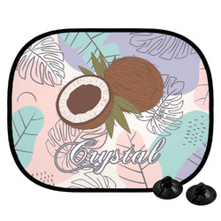 Coconut and Leaves Car Side Window Sun Shade w/ Name or Text