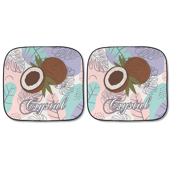 Coconut and Leaves Car Sun Shades - FRONT