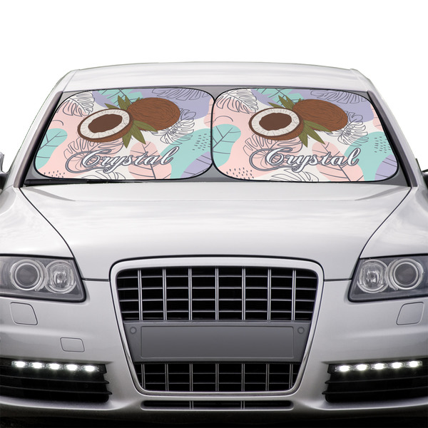 Coconut and Leaves Car Sun Shades - IN CONTEXT
