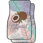 Coconut and Leaves Car Floor Mats (Front Seat) w/ Name or Text