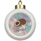 Coconut and Leaves Ceramic Ball Ornament (Personalized)