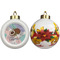 Coconut and Leaves Ceramic Christmas Ornament - Poinsettias (APPROVAL)
