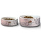 Coconut and Leaves Ceramic Dog Bowls - Size Comparison