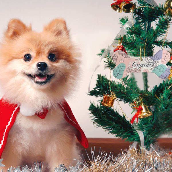 Coconut and Leaves Ceramic Flat Ornament - Bone (LIFESTYLE)