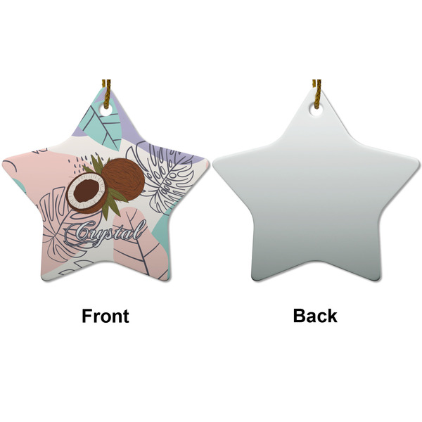 Coconut and Leaves Ceramic Flat Ornament - Star Front & Back (APPROVAL)