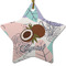 Coconut and Leaves Ceramic Flat Ornament - Star (Front)