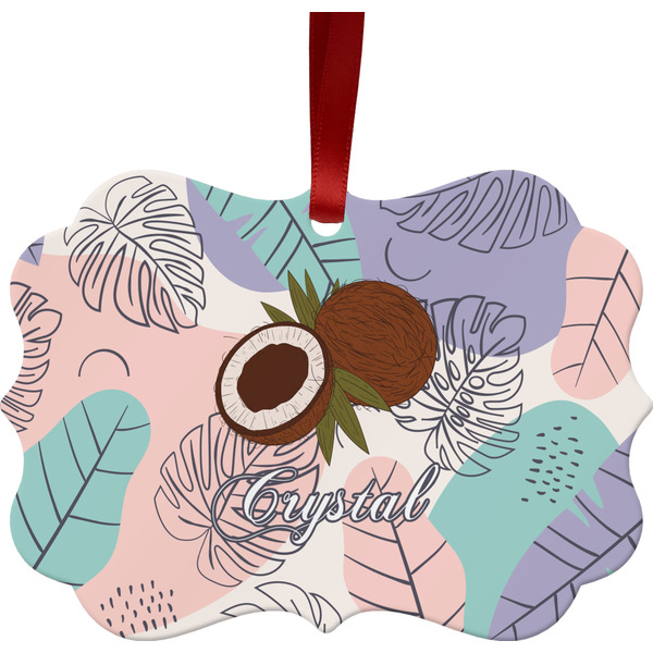 Coconut and Leaves Christmas Ornament (Front View)