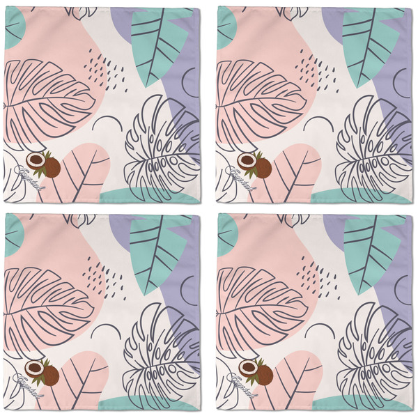 Coconut and Leaves Cloth Napkins - Personalized Dinner (APPROVAL) Set of 4