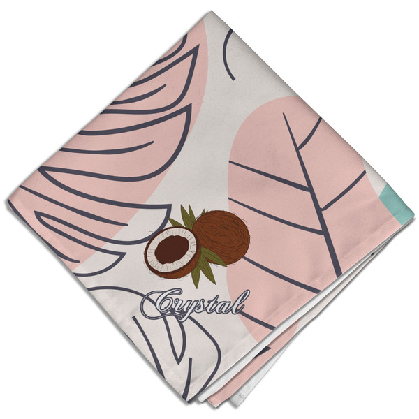 Coconut and Leaves Cloth Napkins - Personalized Dinner (Folded Four Corners)
