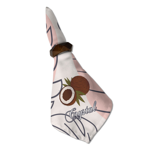 Coconut and Leaves Cloth Napkins - Personalized Dinner (Folded in Ring) (MAIN)