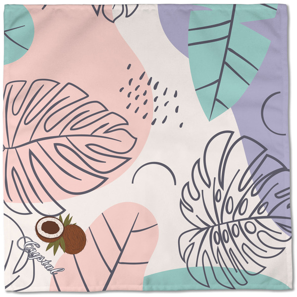 Coconut and Leaves Cloth Napkins - Personalized Dinner (Full Open)