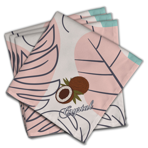 Coconut and Leaves Cloth Napkins - Personalized Dinner (PARENT MAIN Set of 4)