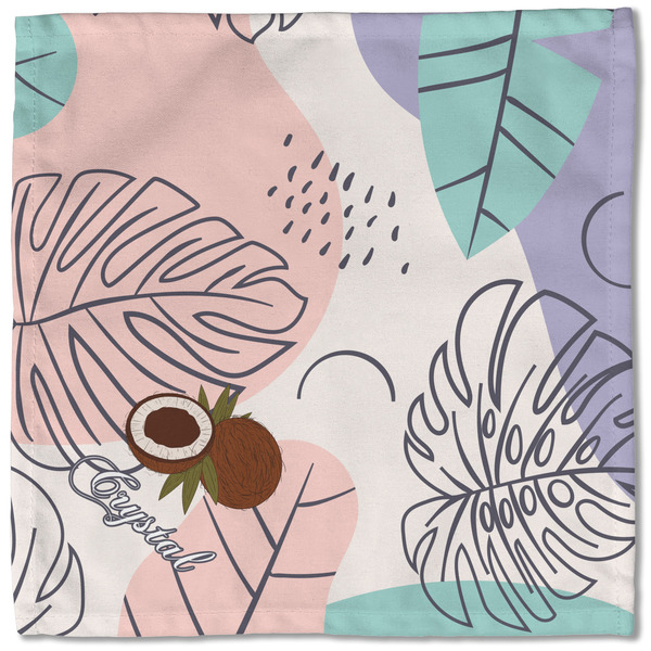 Coconut and Leaves Cloth Napkins - Personalized Lunch (Single Full Open)