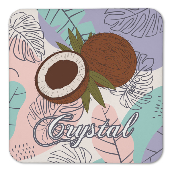 Coconut and Leaves Coaster Set - FRONT (one)
