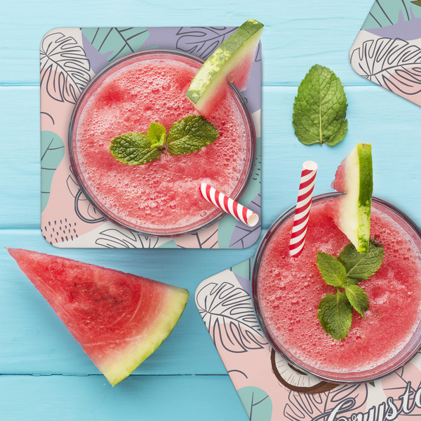 Coconut and Leaves Coaster Set - LIFESTYLE