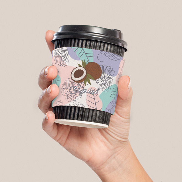 Coconut and Leaves Coffee Cup Sleeve - LIFESTYLE