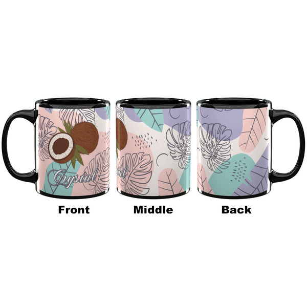 Coconut and Leaves Coffee Mug - 11 oz - Black APPROVAL