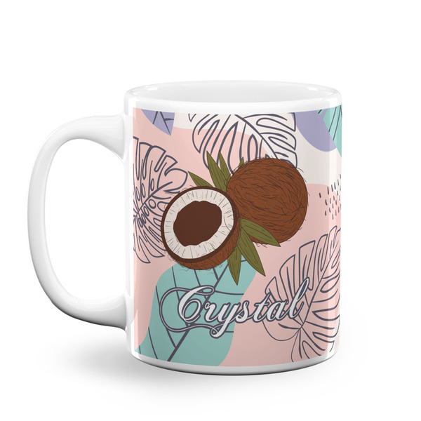 Custom Coconut and Leaves Coffee Mug (Personalized)
