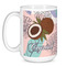 Coconut and Leaves Coffee Mug - 15 oz - White