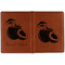 Coconut and Leaves Cognac Leather Passport Holder Outside Double Sided - Apvl