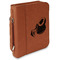 Coconut and Leaves Cognac Leatherette Bible Covers with Handle & Zipper - Main