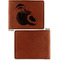 Coconut and Leaves Cognac Leatherette Bifold Wallets - Front and Back Single Sided - Apvl