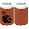 Coconut and Leaves Cognac Leatherette Can Sleeve - Single Sided Front and Back