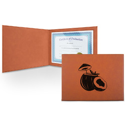 Coconut and Leaves Leatherette Certificate Holder - Front