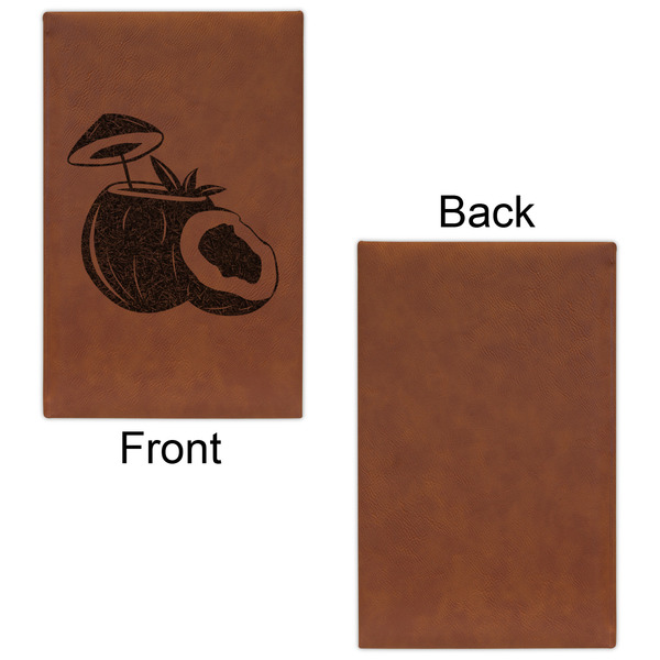 Coconut and Leaves Cognac Leatherette Journal - Single Sided - Apvl
