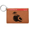 Coconut and Leaves Cognac Leatherette Keychain ID Holders - Front Credit Card