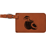 Coconut and Leaves Leatherette Luggage Tag
