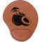 Coconut and Leaves Cognac Leatherette Mouse Pads with Wrist Support - Flat