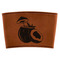 Coconut and Leaves Cognac Leatherette Mug Sleeve - Flat