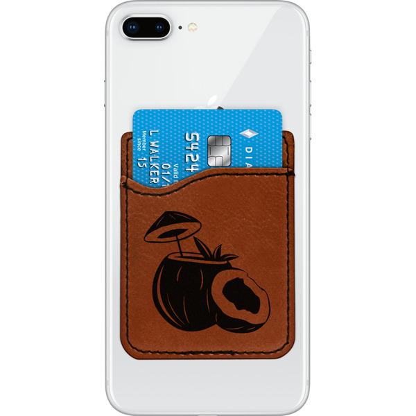 Custom Coconut and Leaves Leatherette Phone Wallet