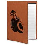 Coconut and Leaves Leatherette Portfolio with Notepad - Large - Single Sided