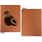 Coconut and Leaves Cognac Leatherette Portfolios with Notepad - Large - Single Sided - Apvl