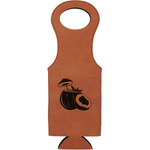 Coconut and Leaves Leatherette Wine Tote - Single Sided