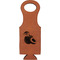 Coconut and Leaves Cognac Leatherette Wine Totes - Single Front