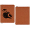 Coconut and Leaves Cognac Leatherette Zipper Portfolios with Notepad - Single Sided - Apvl