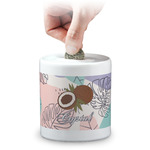Coconut and Leaves Coin Bank (Personalized)