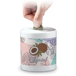 Coconut and Leaves Coin Bank (Personalized)
