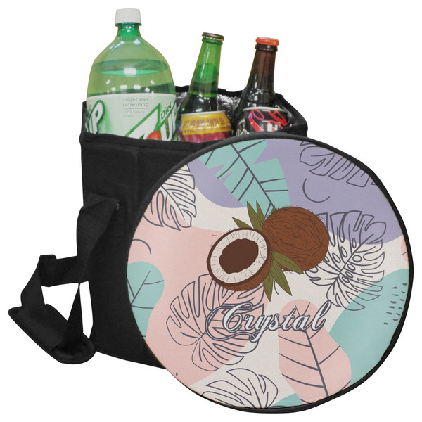 Custom Coconut and Leaves Collapsible Cooler & Seat (Personalized)