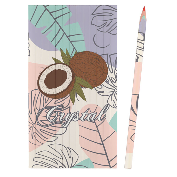 Coconut and Leaves Colored Pencils - Front View