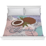 Coconut and Leaves Comforter - King w/ Name or Text