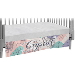 Coconut and Leaves Crib Skirt w/ Name or Text