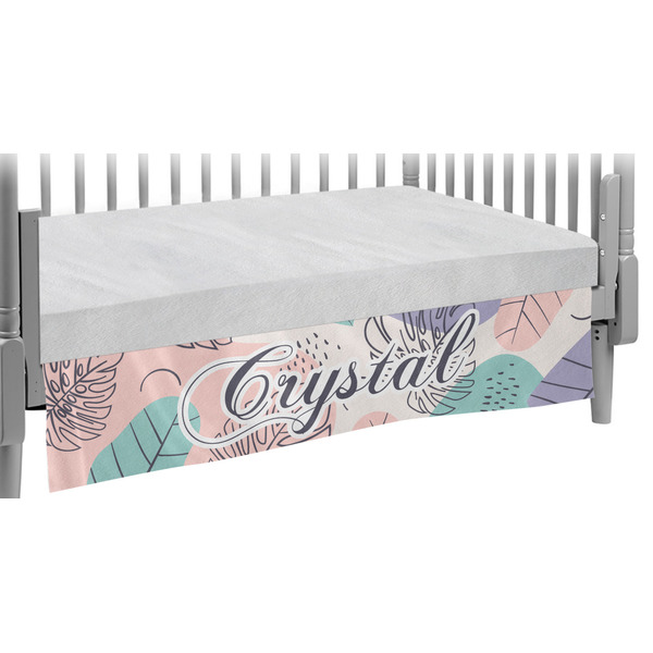 Custom Coconut and Leaves Crib Skirt w/ Name or Text