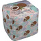 Coconut and Leaves Cube Pouf Ottoman (Top)