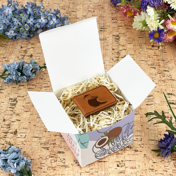 Coconut and Leaves Cubic Gift Box - In Context
