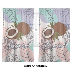 Coconut and Leaves Curtain Panel - Custom Size (Personalized)