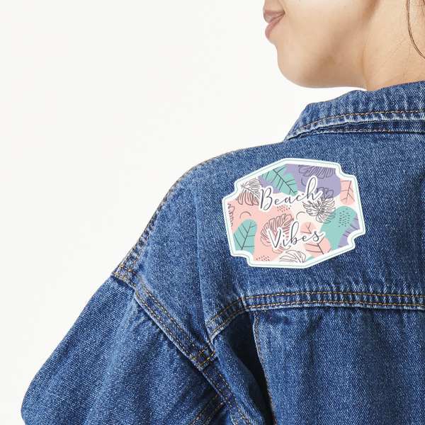 Custom Coconut and Leaves Twill Iron On Patch - Custom Shape - Large (Personalized)